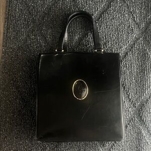 Vintage Wedgwood England Black Bag Unique w/ Roman lady on front super rare